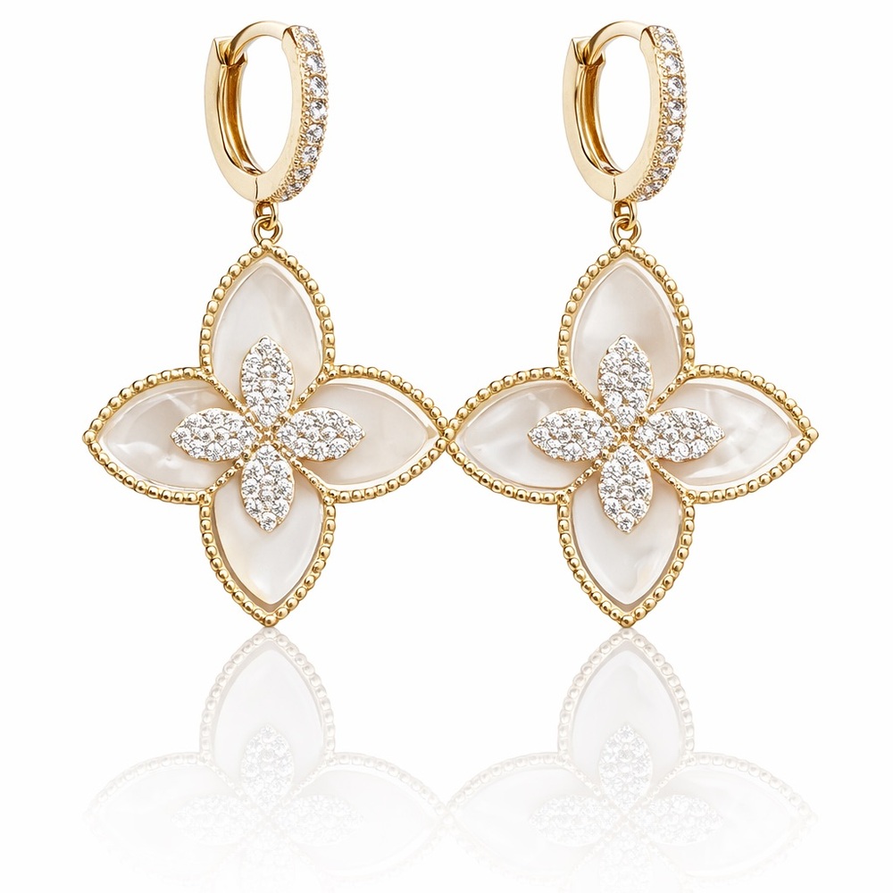 Chic Gold and Silver Petal Earrings